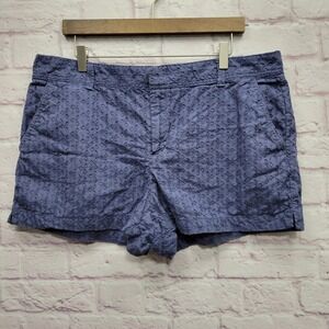 GAP Eyelet High Rise Shorts Womens Sz 16 Cotton Summer Boho Cottagecore Coquette